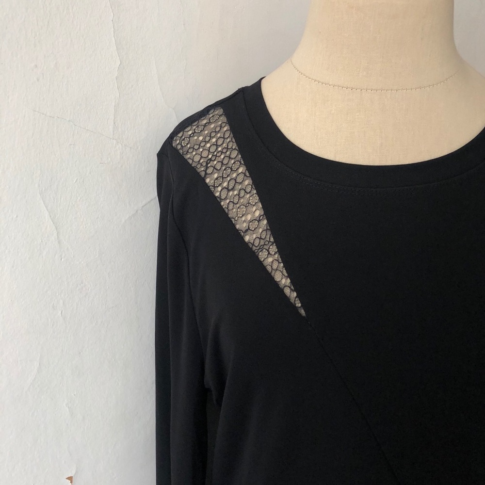 SOLD Elie Tahari Saniya Lace Shoulder Jersey Dress EUC - Picture 7 of 9